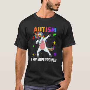 Autism Is My Superpower Dabbing Unicorn Gift Kids  T-Shirt
