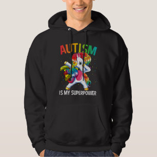 Autism Is My Superpower Dabbing Unicorn Hoodie