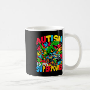 Autism Is My Superpower Dino Boys Monster Truck Coffee Mug