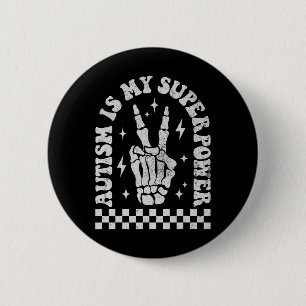 Autism Is My Superpower Groovy Autism Awareness Bo 6 Cm Round Badge