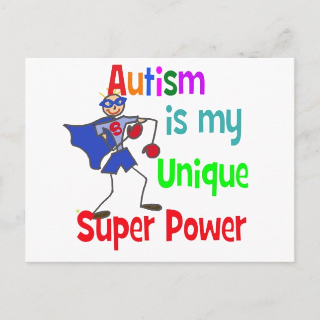 Autism is my unique super power postcard (Front)
