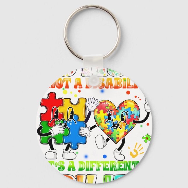 autism is not a disability it is a different abili key ring (Front)