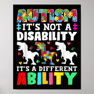 Autism Is Not A Disability Its A Different Ability Poster