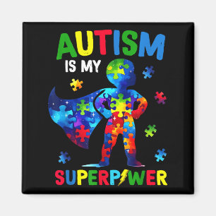 Autism is superpower autism awareness superhero magnet