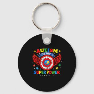 Autism is superpower autism awareness support boy key ring