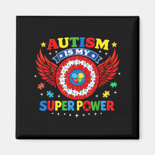 Autism is superpower autism awareness support boy magnet