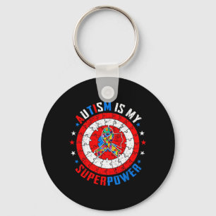 Autism is Superpower Captain Autism Awareness Key Ring