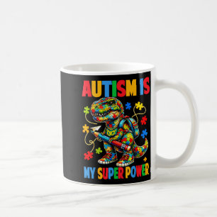 Autism is superpower dino t rex puzzle autism coffee mug