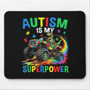 Autism is Superpower Dinosaur Trex Puzzle Autism Mouse Pad