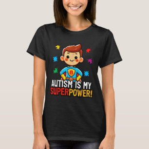 Autism is superpower superhero asd awareness boys T-Shirt