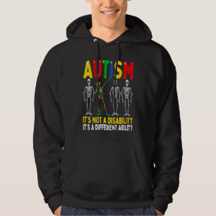 Autism It's A Different Ability Dabbing Skeleton Hoodie