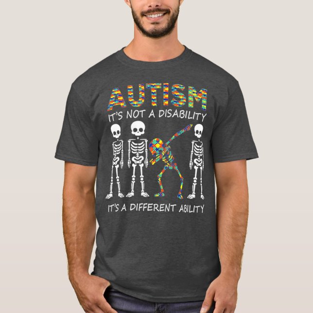 Autism its a different ability Funny Dabbing T-Shirt (Front)