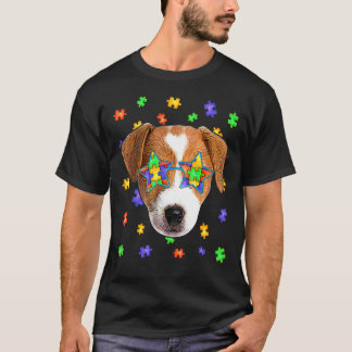 Autism Jack Russell Terrier Dog Puzzle Sunglasses  T-Shirt