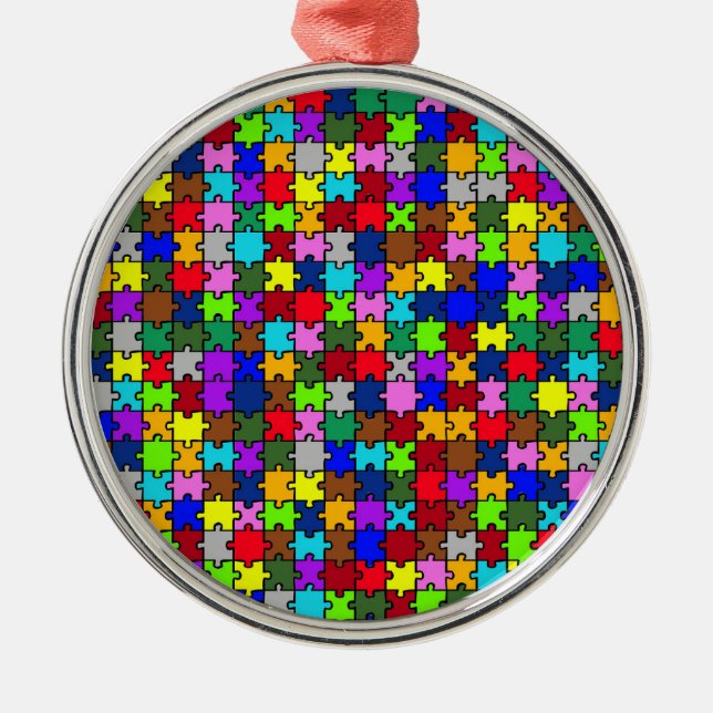 Autism jigsaw metal ornament (Front)