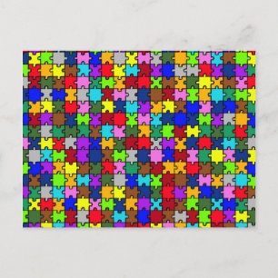 Autism jigsaw postcard