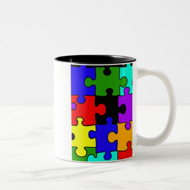 autism jigsaw puzzel piece coffee mug (Right)