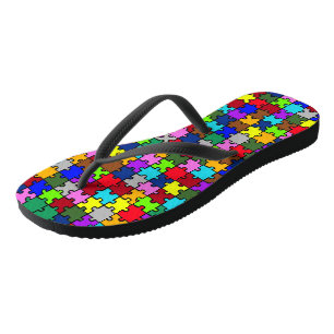 Autism jigsaw thongs
