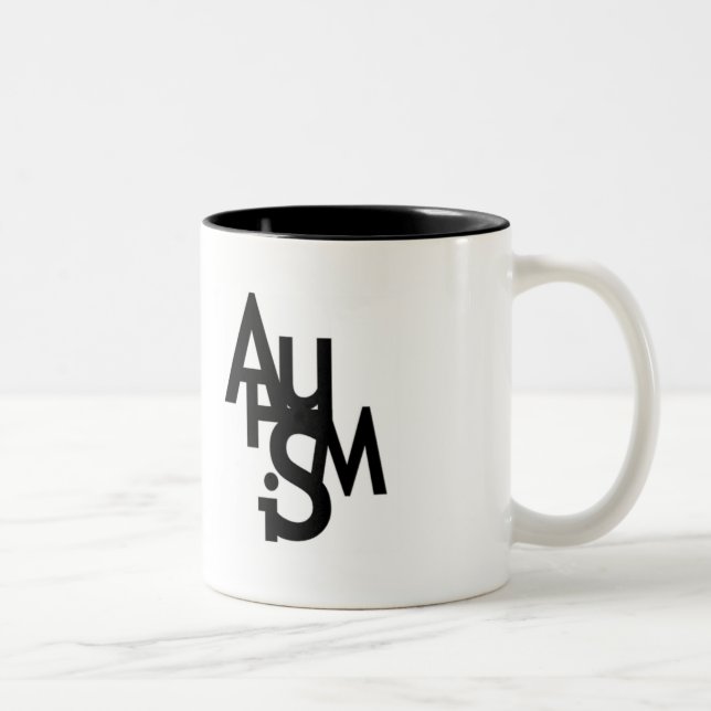 Autism (Jumbled Letters) Two-Tone Coffee Mug (Right)