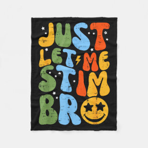 Autism let stim bruh retro asd groovy meme women fleece blanket