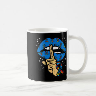 Autism lip dont judge asd ribbon awareness support coffee mug