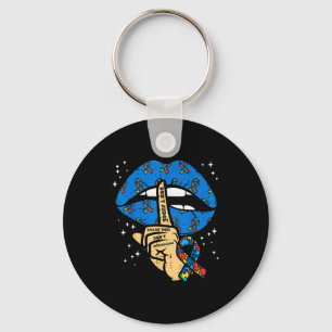 Autism lip dont judge asd ribbon awareness support key ring