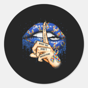 Autism Lips Autism Mum Classic Round Sticker