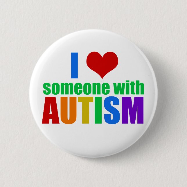 Autism Love 6 Cm Round Badge (Front)