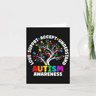Autism Love Accept Support Autistic Autism Awarene Card