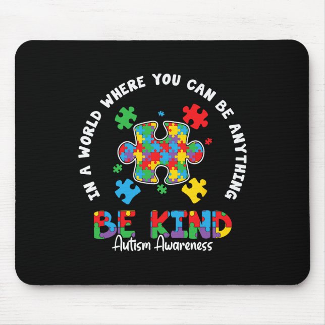 Autism Love Accept Support Autistic Autism Awarene Mouse Pad (Front)