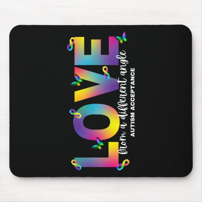 Autism Love From A Different Angle Acceptance Rain Mouse Pad (Front)