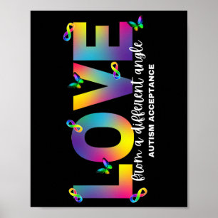 Autism Love From A Different Angle Acceptance Rain Poster