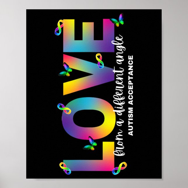Autism Love From A Different Angle Acceptance Rain Poster (Front)