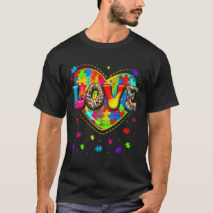 Autism Love Heart Autism Awareness Month For Men W T-Shirt