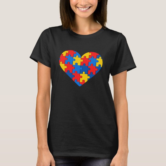 Autism Love Pocket Cute Autism Awareness Autism Mu T-Shirt (Front)