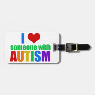 Autism Love Rainbow Family Support Colourful Cute Luggage Tag
