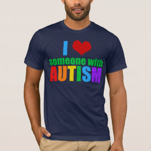 Autism Love Rainbow Family Support Colourful Cute T-Shirt