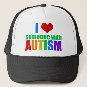 Autism Love Rainbow Family Support Colourful Cute Trucker Hat