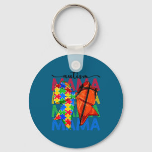 Autism mama autism awareness coquette bow key ring