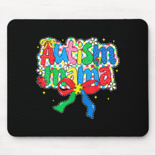 Autism mama autism awareness day coquette bow mouse pad