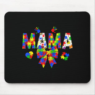Autism Mama Autism Awareness Day Coquette Bow Mouse Pad