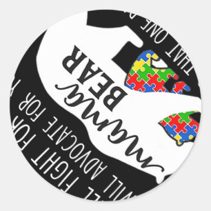 Autism Mama Bear I Will Speak Fight Advocate For Y Classic Round Sticker