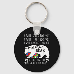 Autism Mama Bear I Will Speak Fight Advocate For Y Key Ring