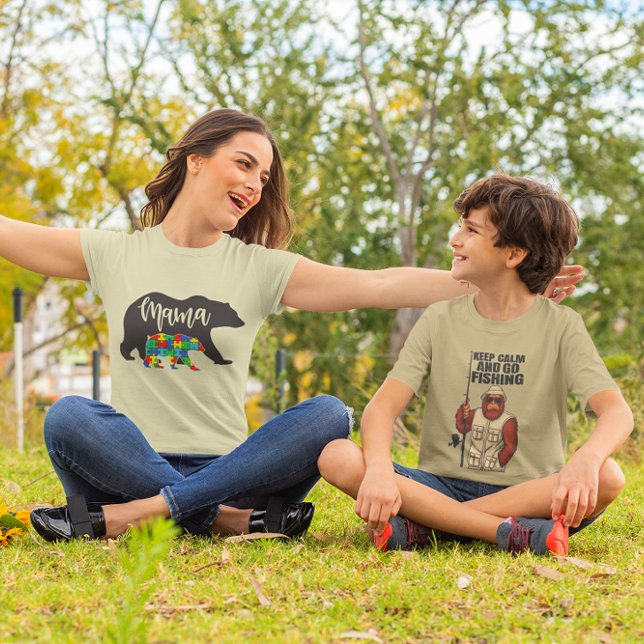 Autism Mama Bear with Bear Cub T-Shirt (Creator Uploaded)