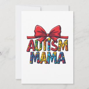 Autism Mama Bow Coquette Mum Autism Awareness Invitation