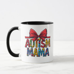 Autism Mama Bow Coquette Mum Autism Awareness Mug