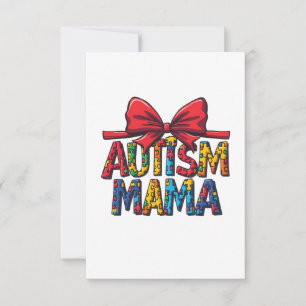 Autism Mama Bow Coquette Mum Autism Awareness Thank You Card