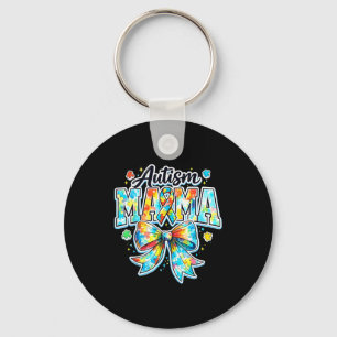Autism mama bow proud autism mom awareness and key ring