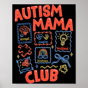 Autism Mama Club Retro Neurodiversity Awareness Poster