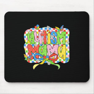 Autism Mama Mum Coquette Bow Autism Awareness Auti Mouse Pad