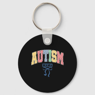 Autism Mama Mum Coquette Bow Autism Awareness Cute Key Ring